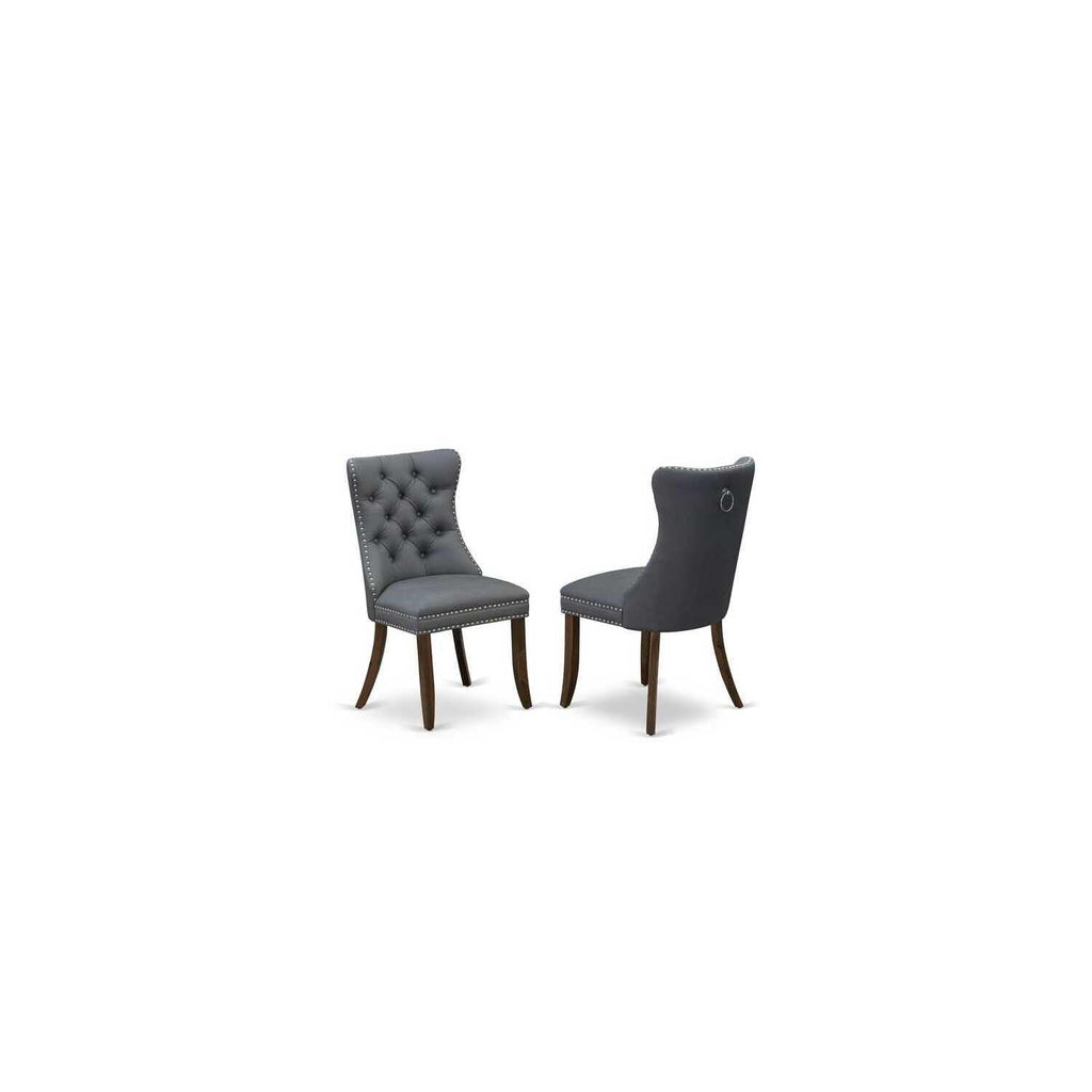 9 Piece Modern Dining Table Set with 8 Gray PU Leather Chairs M897353