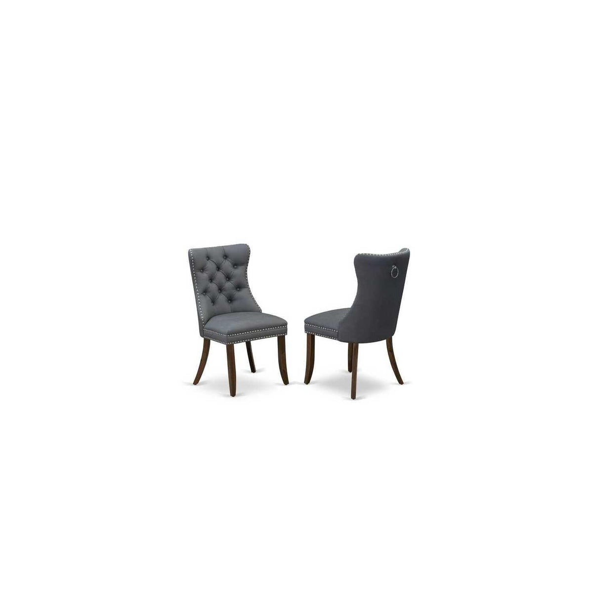 9 Piece Modern Dining Table Set with 8 Gray PU Leather Chairs M897353