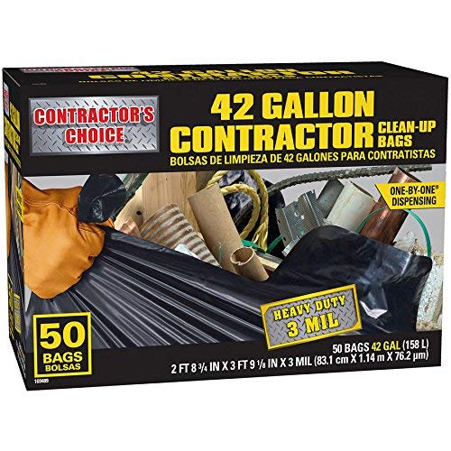 42-Gallon Outdoor Construction Trash Bags Set of 3 P840