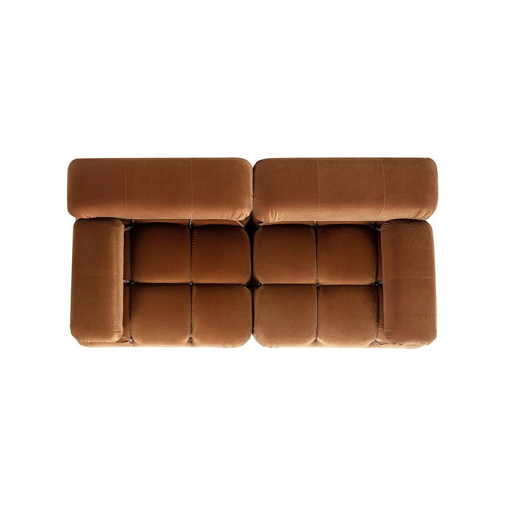 Burnt Orange Performance Velvet 2-Piece Loveseat Sofa N9618