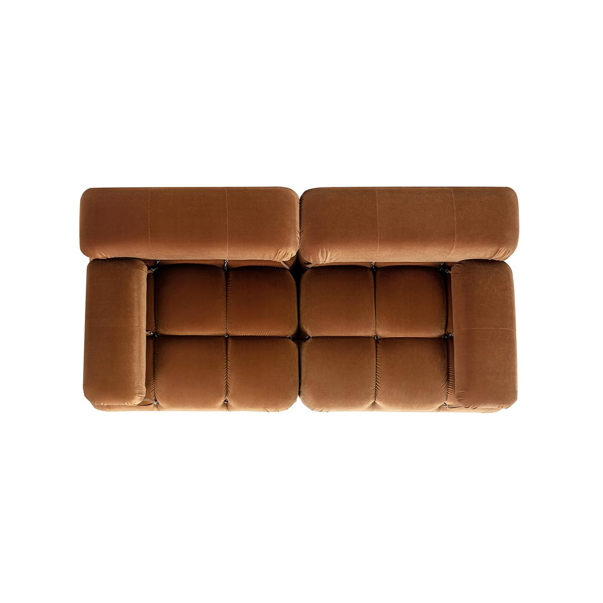 Burnt Orange Performance Velvet 2-Piece Loveseat Sofa N9618