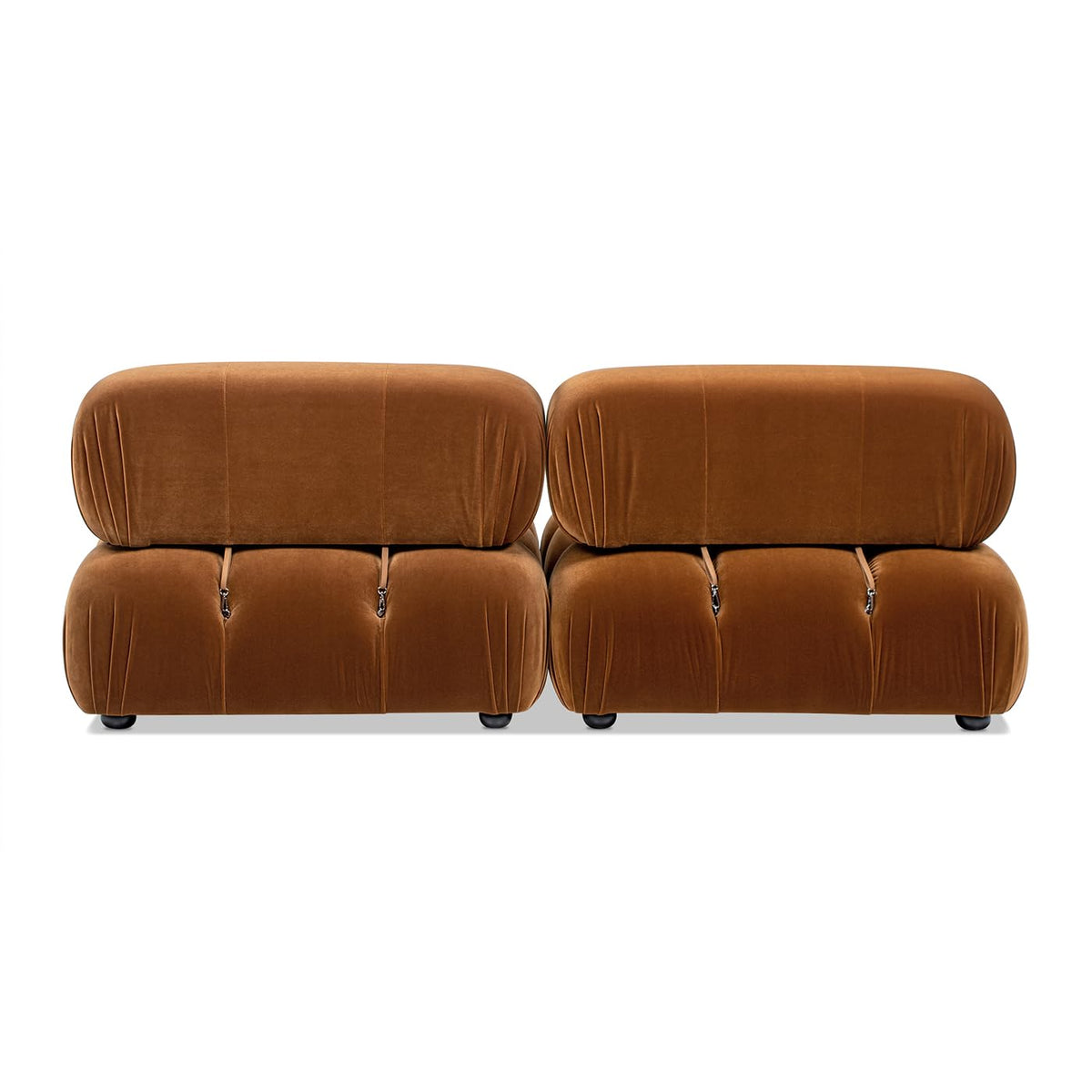Burnt Orange Performance Velvet 2-Piece Loveseat Sofa N9618