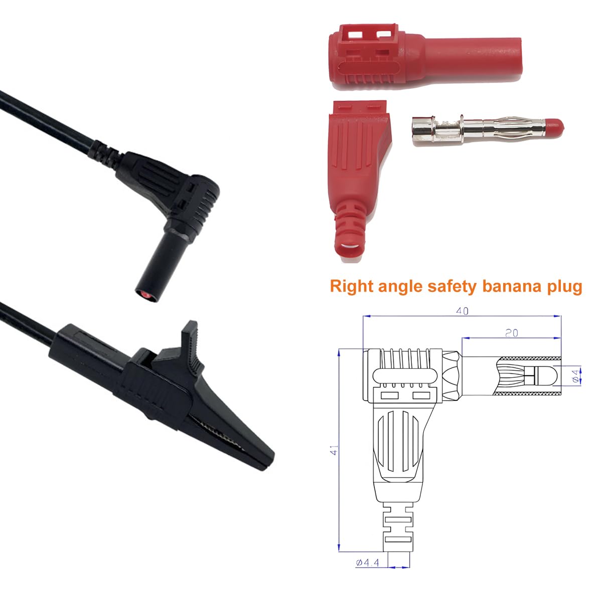 Heavy Duty Insulated Alligator Clips Test Leads F429