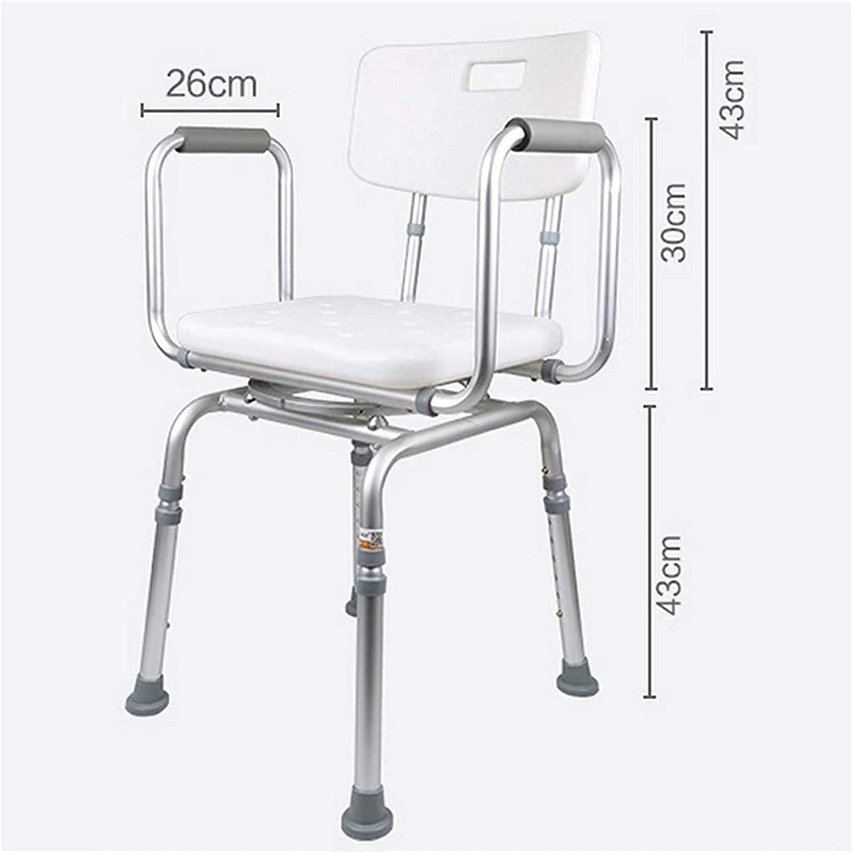 Padded Seat Transfer Bench, Shower Chair with Arms and Back, Adjustable Height Anti Skid Bath Seat O318