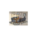 9 Piece Modern Dining Table Set with 8 Gray PU Leather Chairs M897353