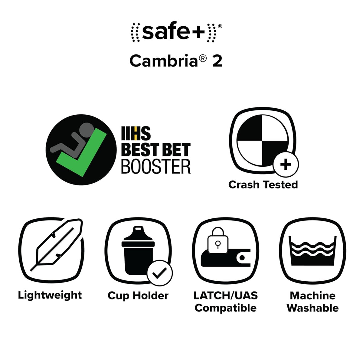2-in-1 Belt Positioning Booster Seat, High-Back to Backless, Black Q9916