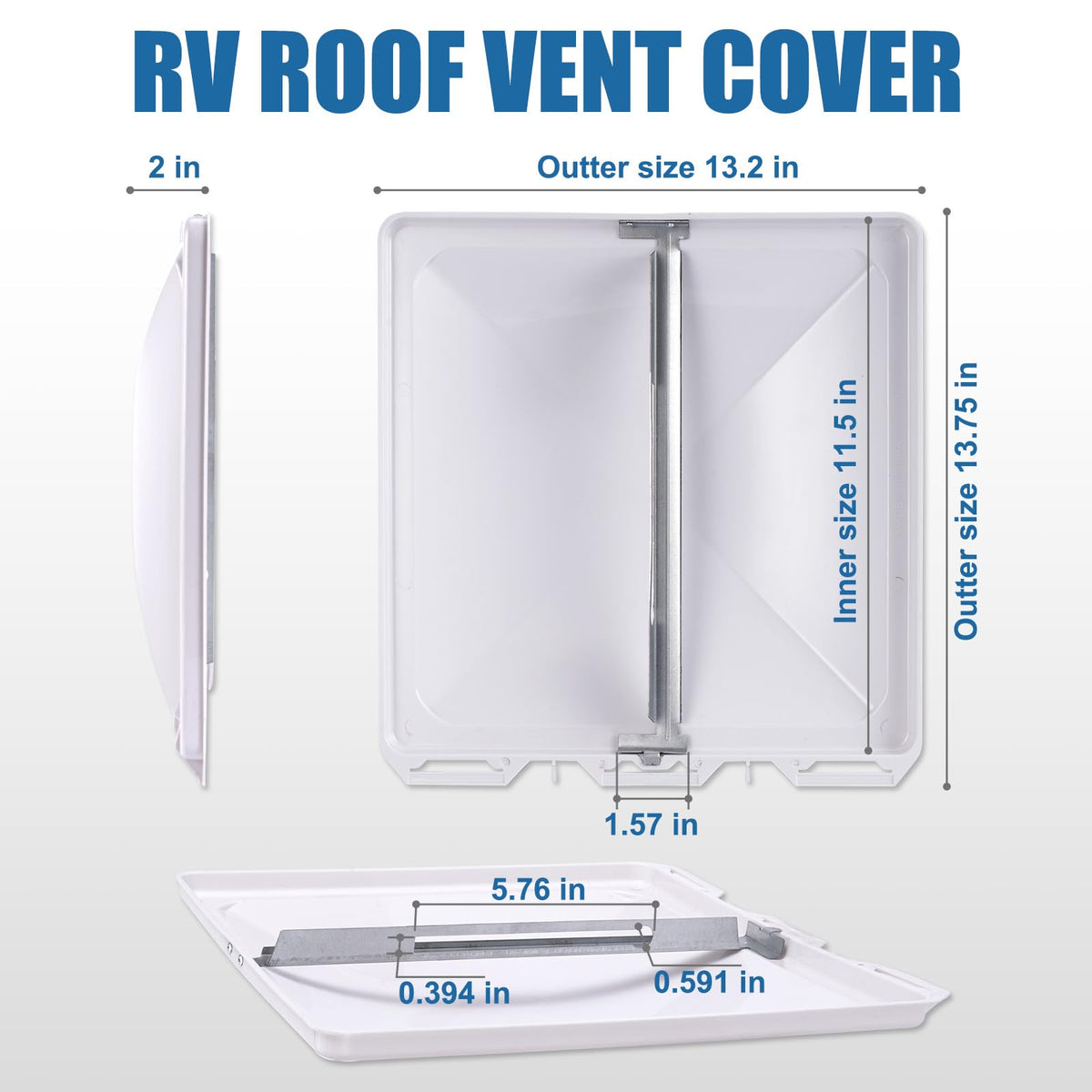 White 13 x13 inch RV Roof Vent Cover Replacement N132
