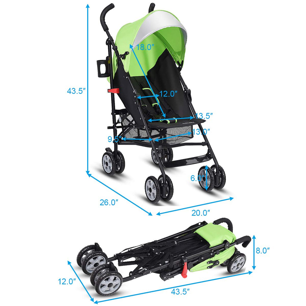 Lightweight Compact Travel Stroller Green E65038