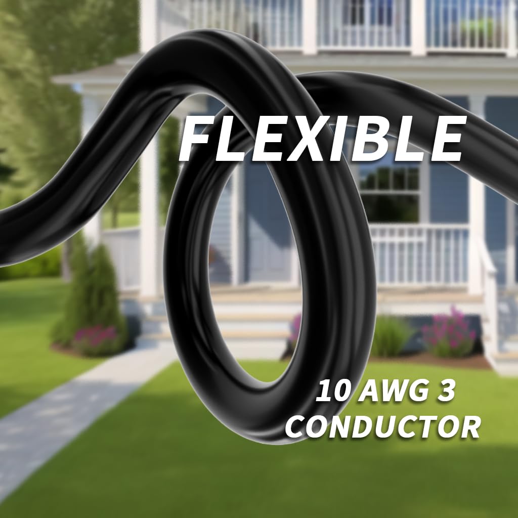 100ft 10 Gauge Waterproof Outdoor Extension Cord Black W218