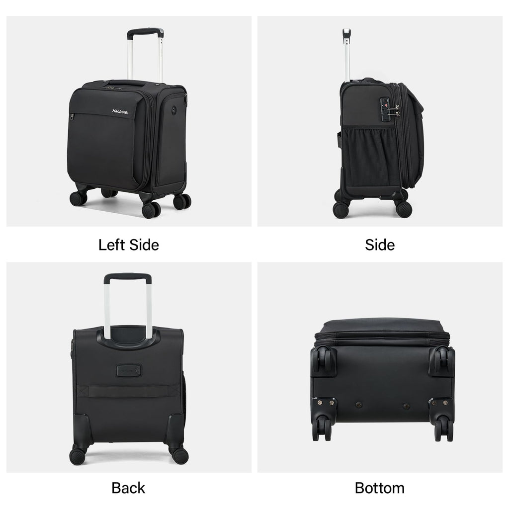 16 Inch Underseat Carry On Luggage with Wheels Dark Gray X877875