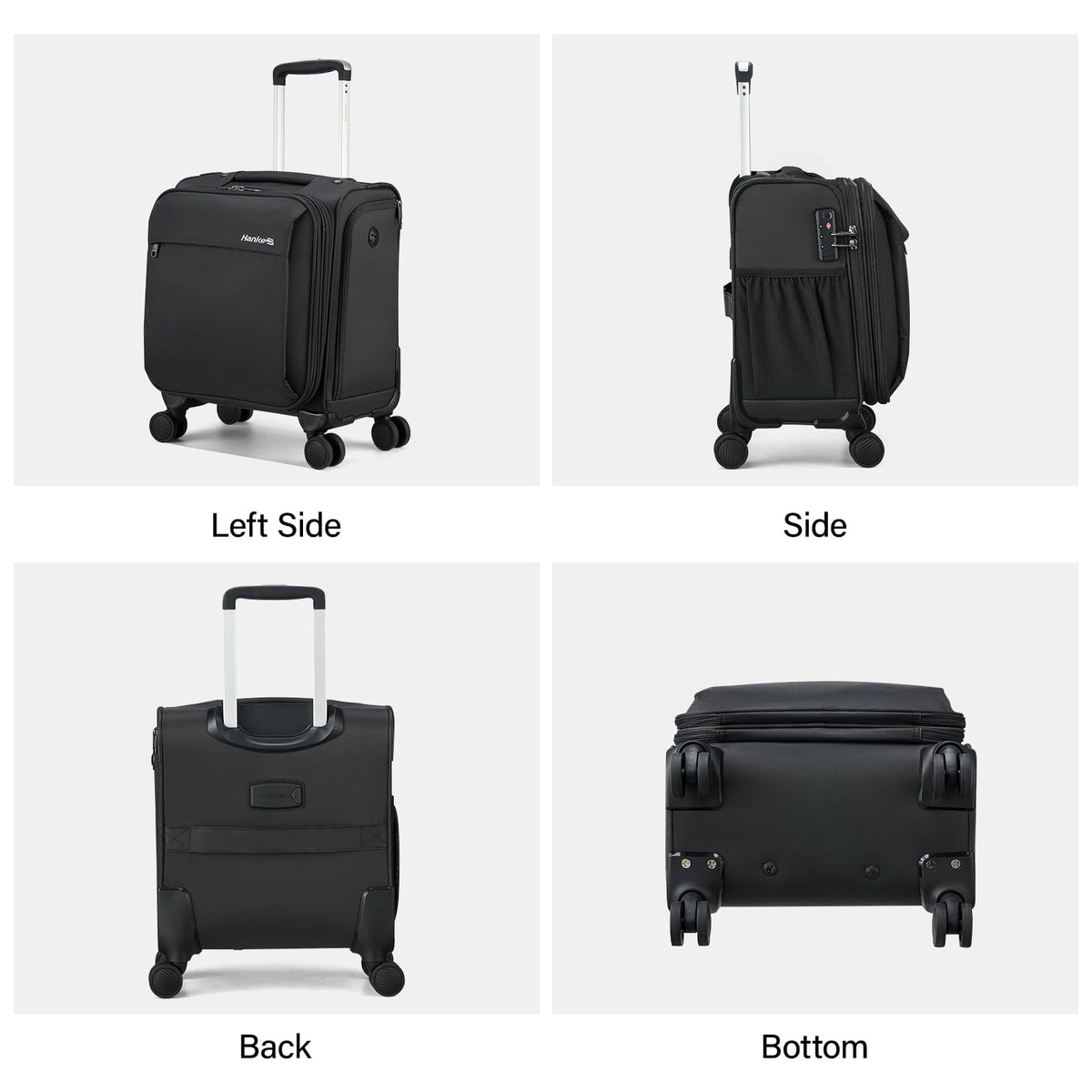 16 Inch Underseat Carry On Luggage with Wheels Dark Gray X877875