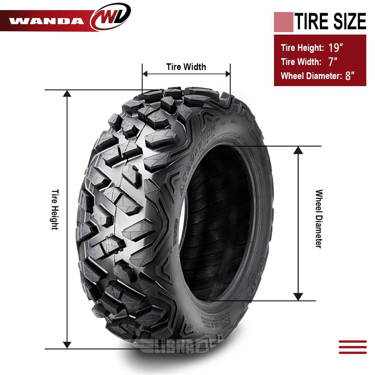 19x7-8 ATV Tires Set 2 N667074