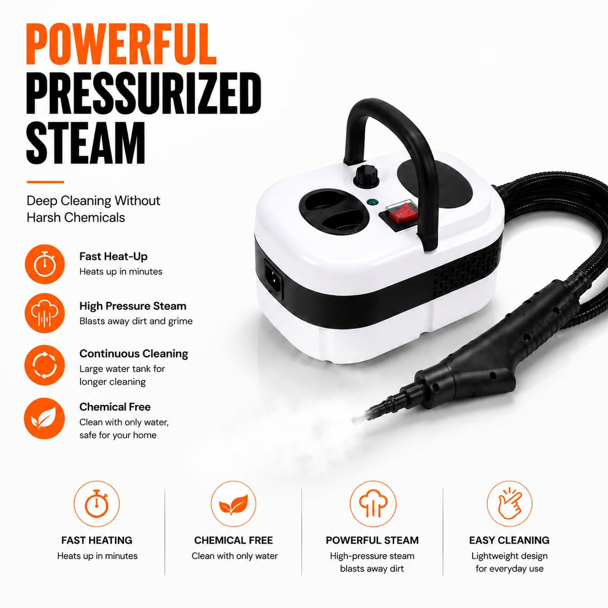Handheld Steam Cleaner with 10-Piece Accessory Kit I8343