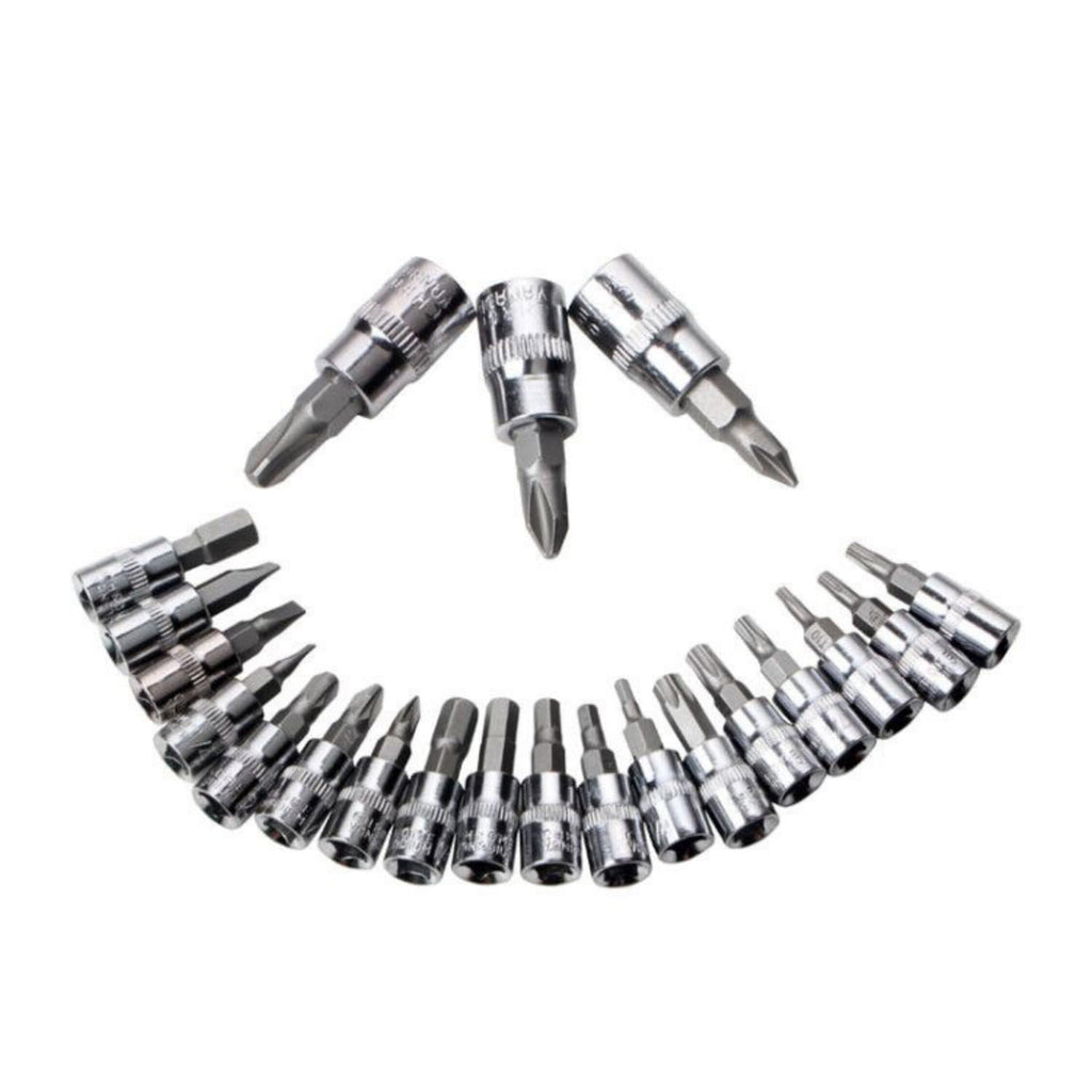 46 Pieces Mechanic Tool Kit 1/4” Ratchet Socket Wrench Set with Storage Case E23801