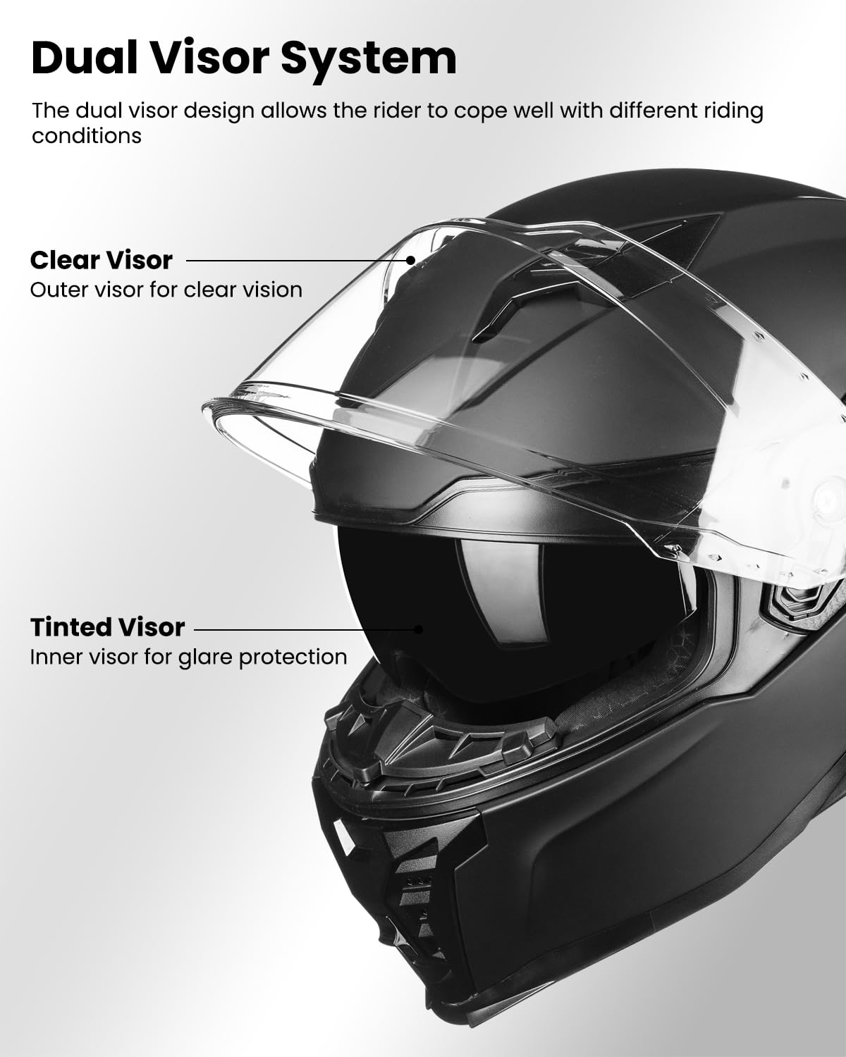 Full Face Motorcycle Helmet DOT Approved X6855