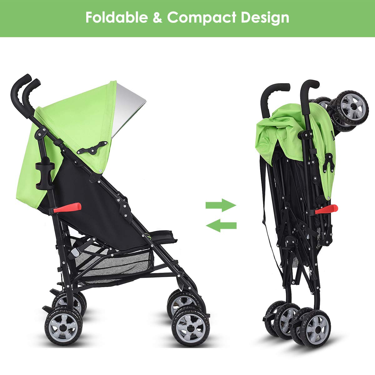 Lightweight Compact Travel Stroller Green E65038
