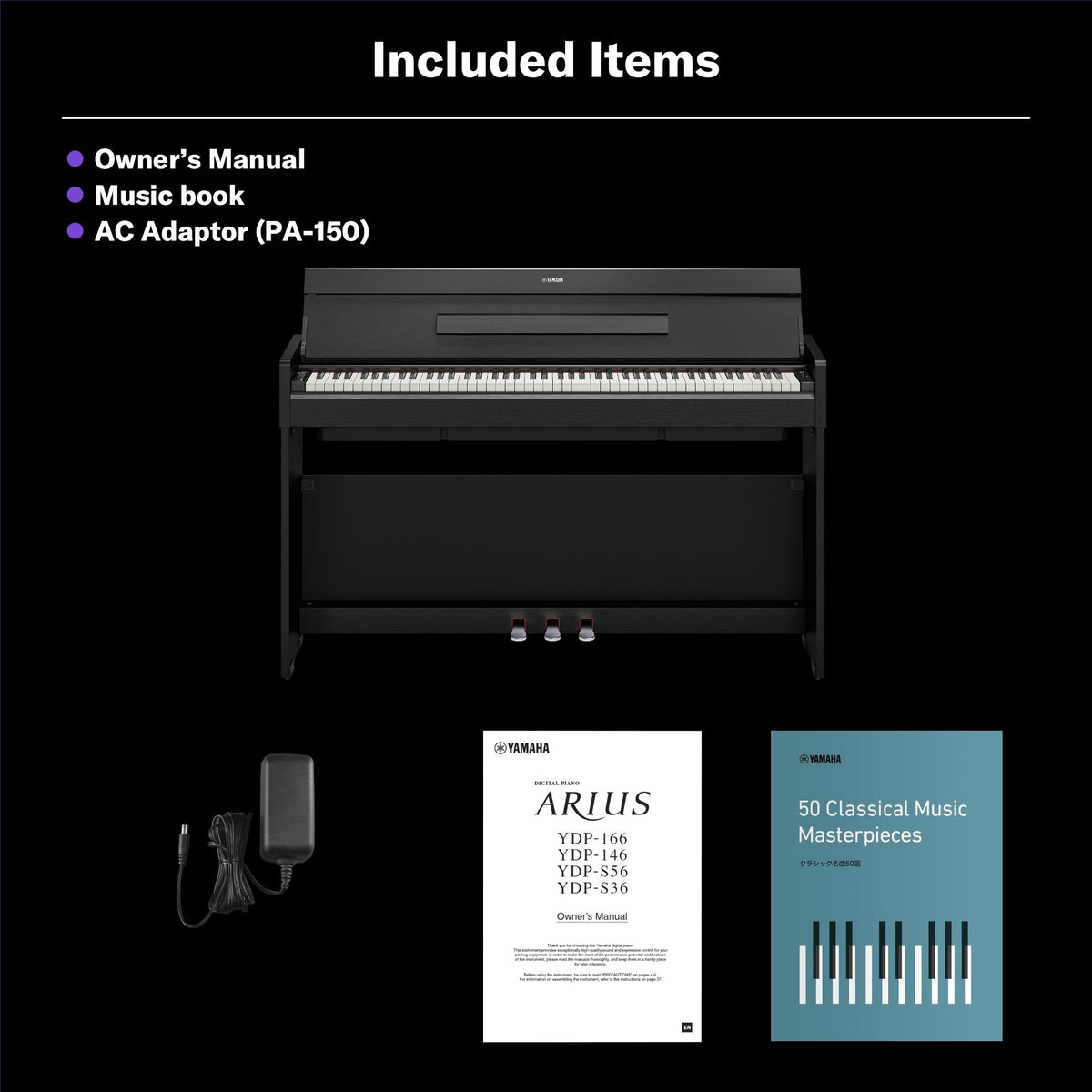 White 88-Key Weighted Digital Piano with 3-Pedal Unit P66612