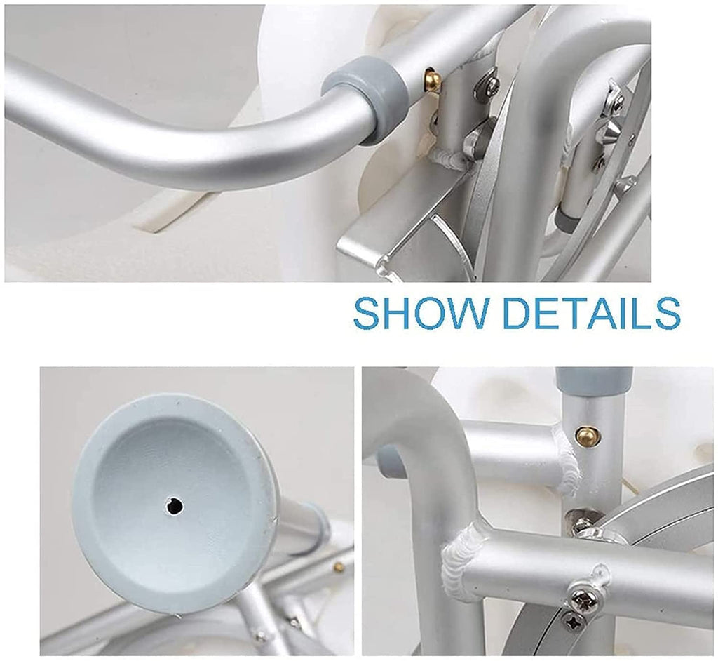 Padded Seat Transfer Bench, Shower Chair with Arms and Back, Adjustable Height Anti Skid Bath Seat O318