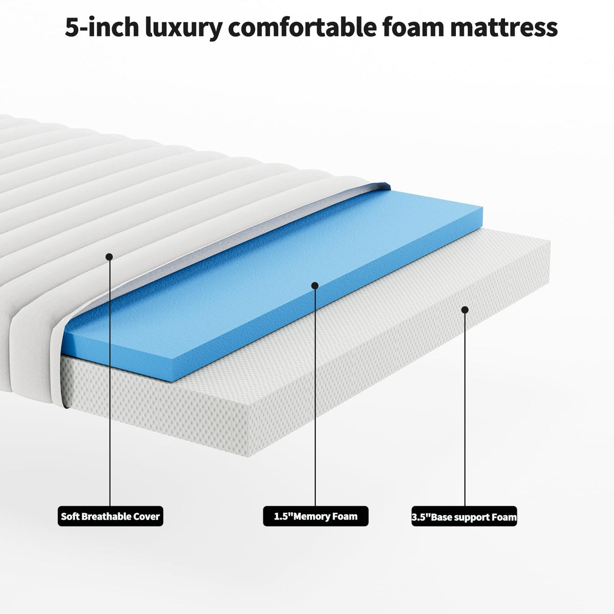 Queen Size Folding Bed with Memory Mattress F1445