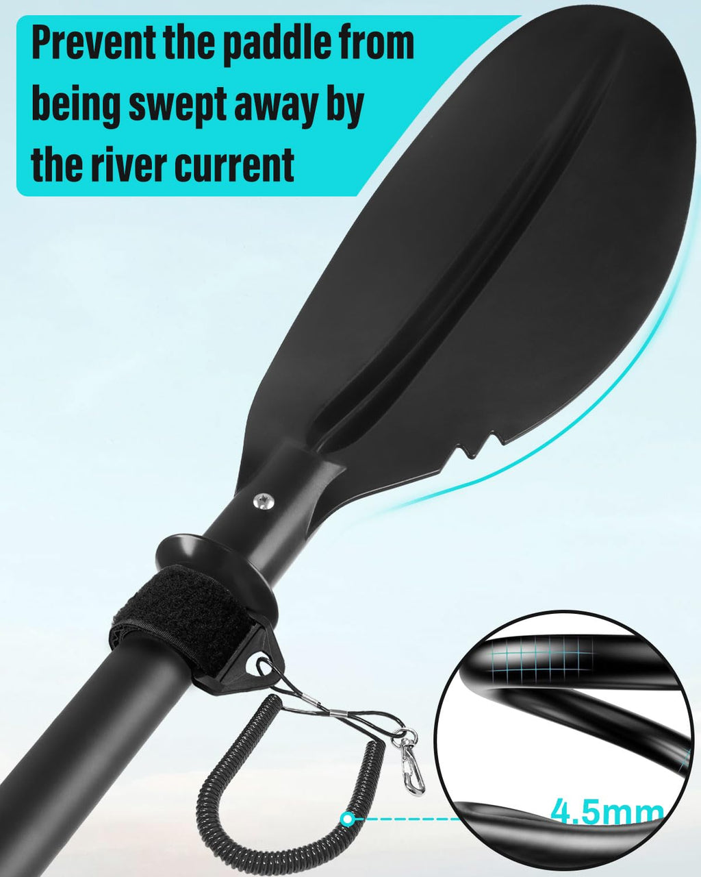 Kayak Paddles with Paddle Leash, 70in-97in Lightweight Paddling Blades N9107