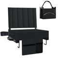 Black Padded Portable Folding Stadium Seat with Back Support and Cup Holder Y95532