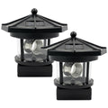 Black 2-Pack Rotating Solar Lighthouse T426655