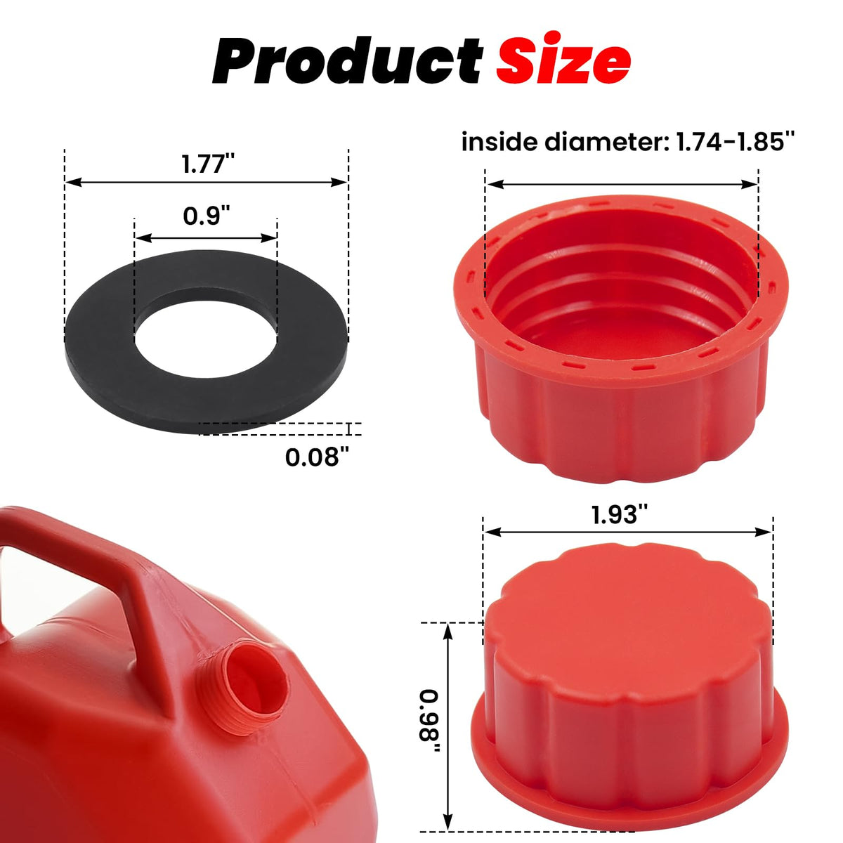 2.5/3/5 Gallon Gas Can Cap Replacement O1722