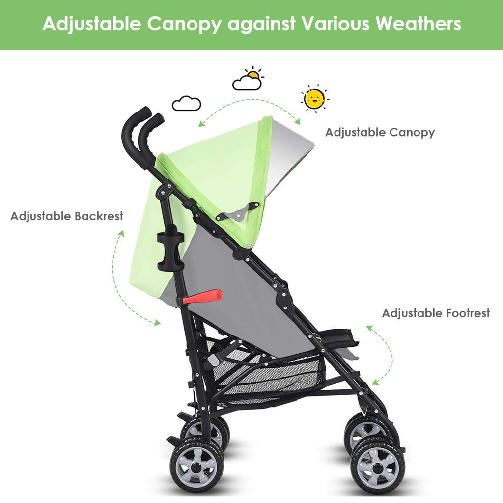 Lightweight Compact Travel Stroller Green E65038