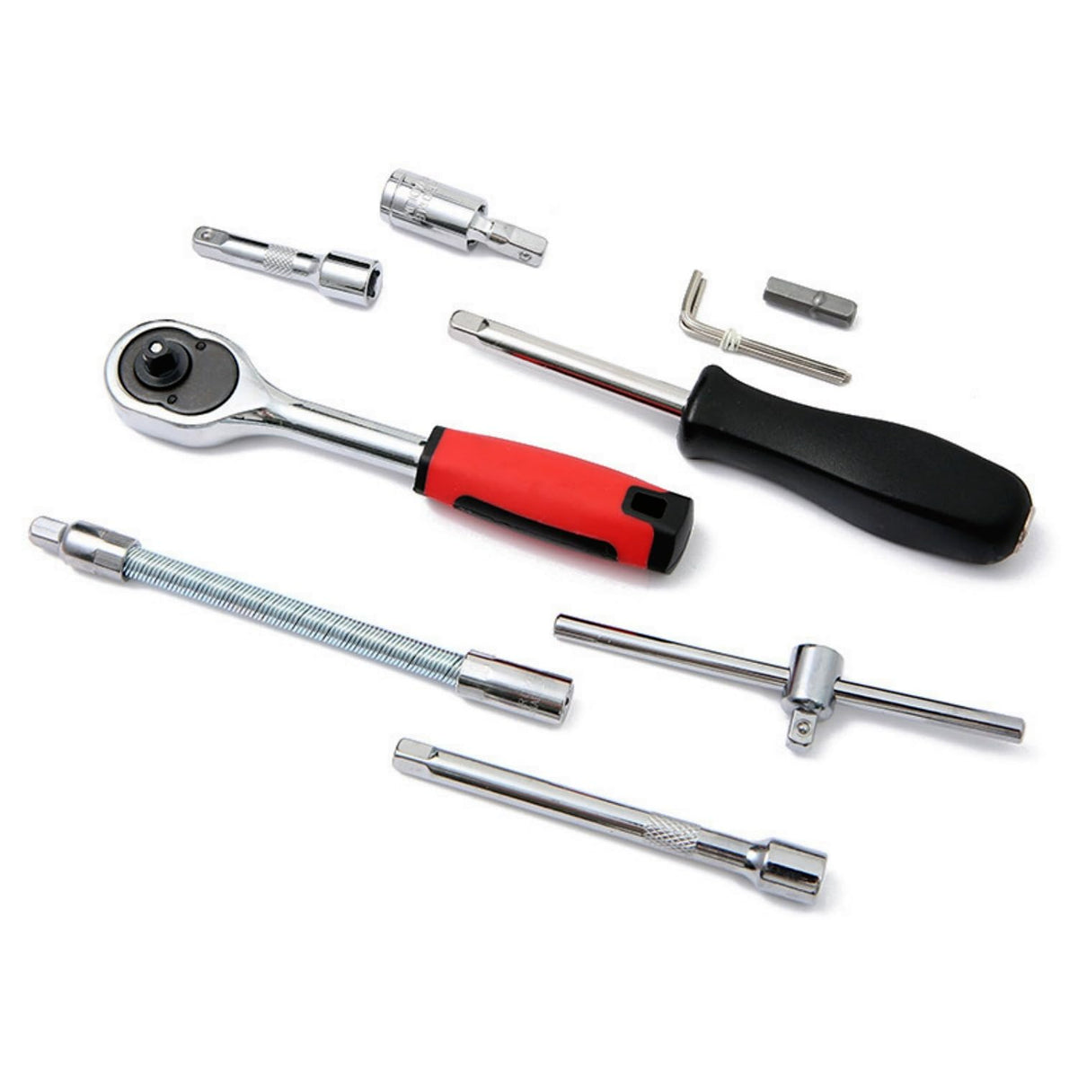 46 Pieces Mechanic Tool Kit 1/4” Ratchet Socket Wrench Set with Storage Case E23801