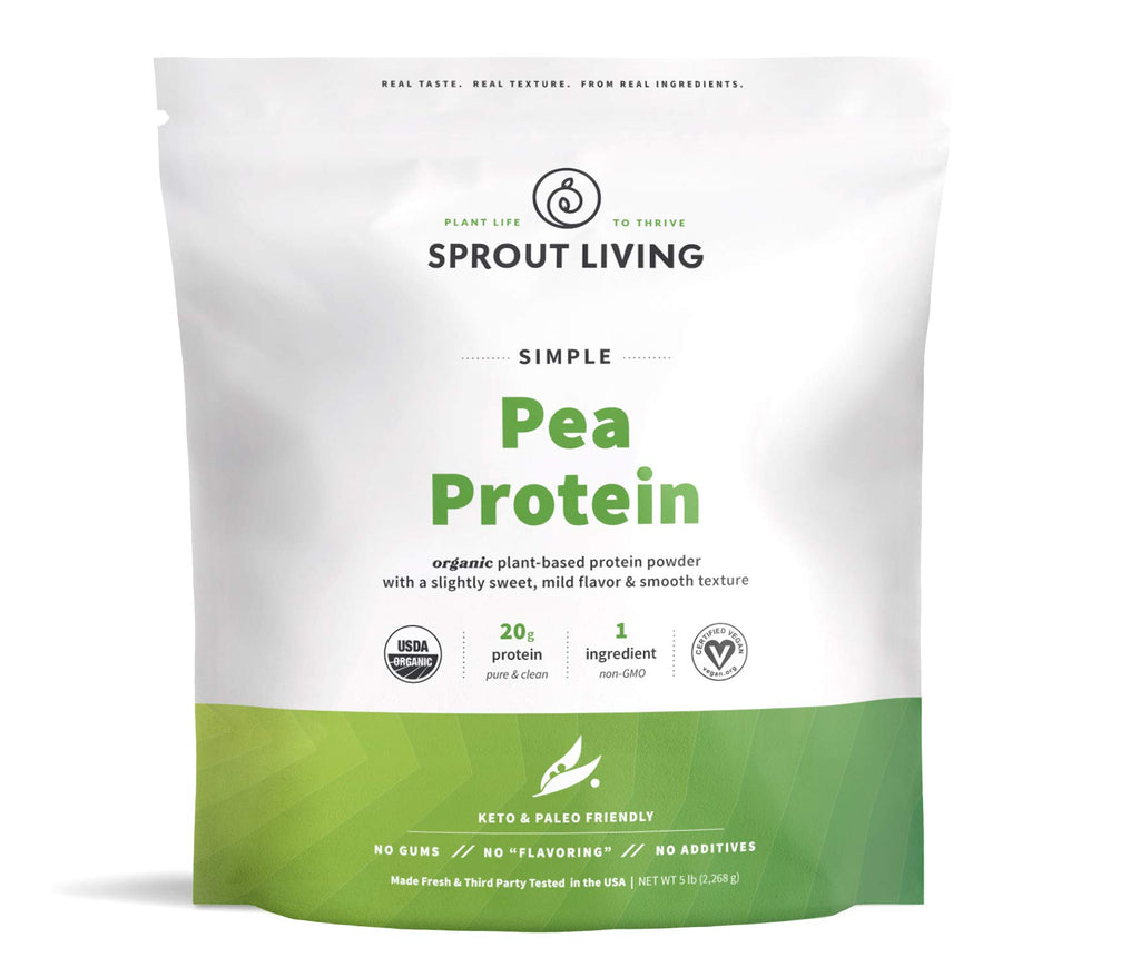 Organic Pea Protein Powder, Unflavored, 5 Pound F499676