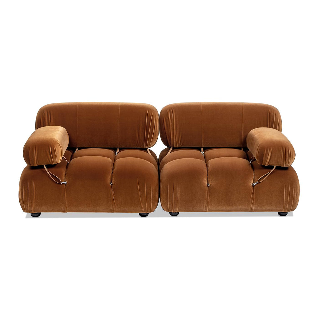 Burnt Orange Performance Velvet 2-Piece Loveseat Sofa N9618