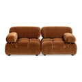 Burnt Orange Performance Velvet 2-Piece Loveseat Sofa N9618
