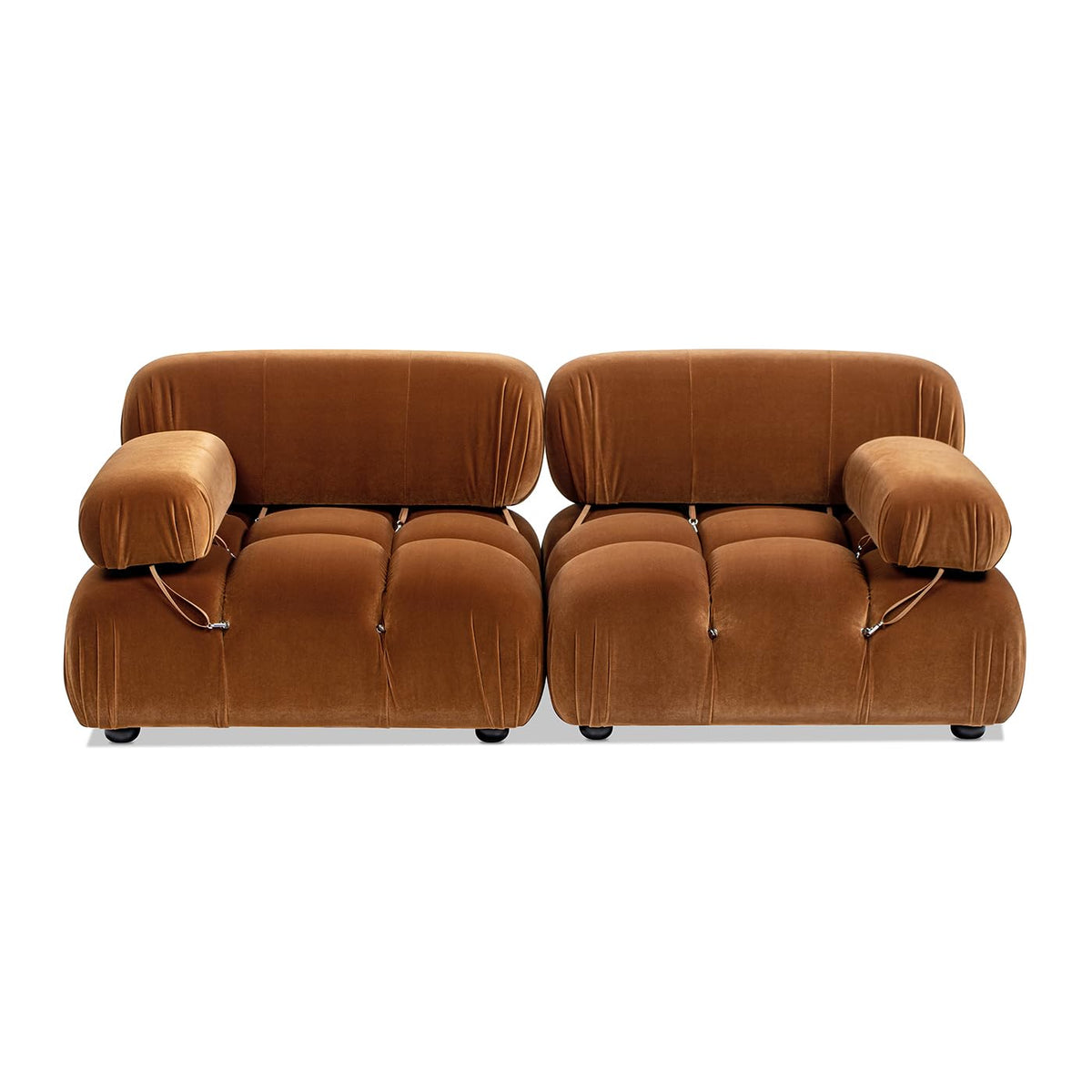 Burnt Orange Performance Velvet 2-Piece Loveseat Sofa N9618