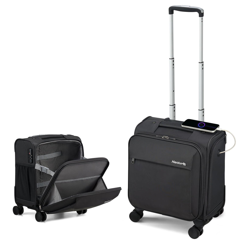 16 Inch Underseat Carry On Luggage with Wheels Dark Gray X877875