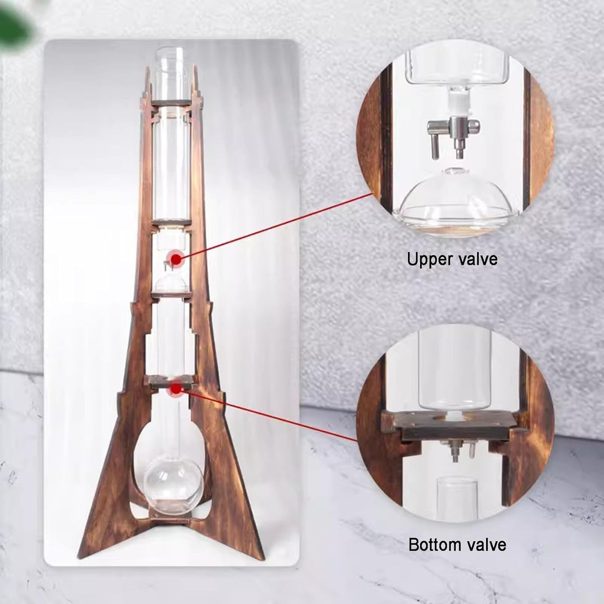 Cold Brew Drip Tower with Stainless Steel Adjustable Valve L335