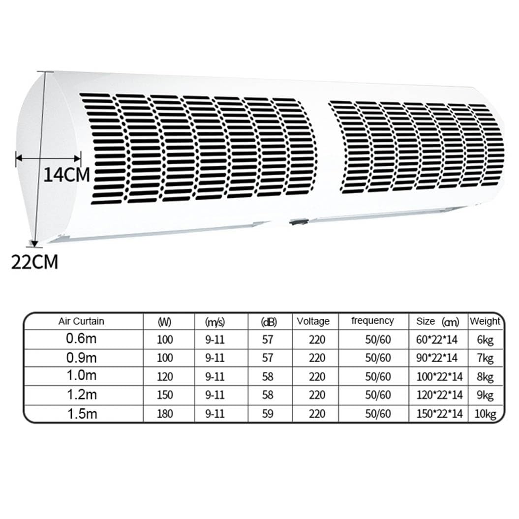 Over Door Air Curtain 60cm 2 Wind Speeds Remote Control G158605