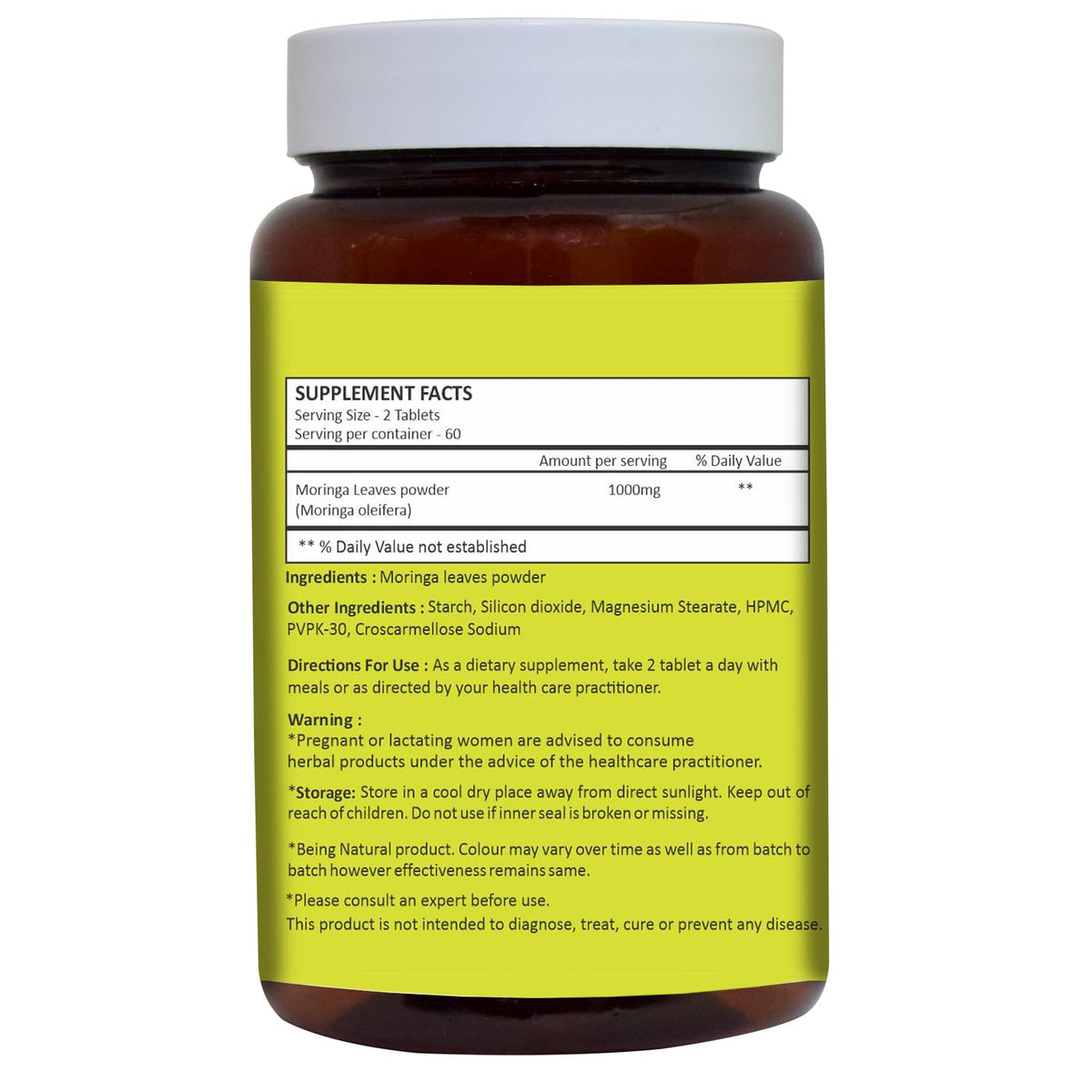 Moringa Tablets 120 Count 1000 mg M13014