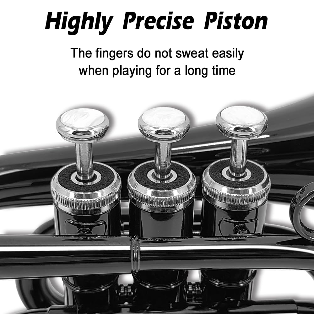 Bb Flat Pocket Trumpet with 7C Mouthpiece and Hard Case Q78677