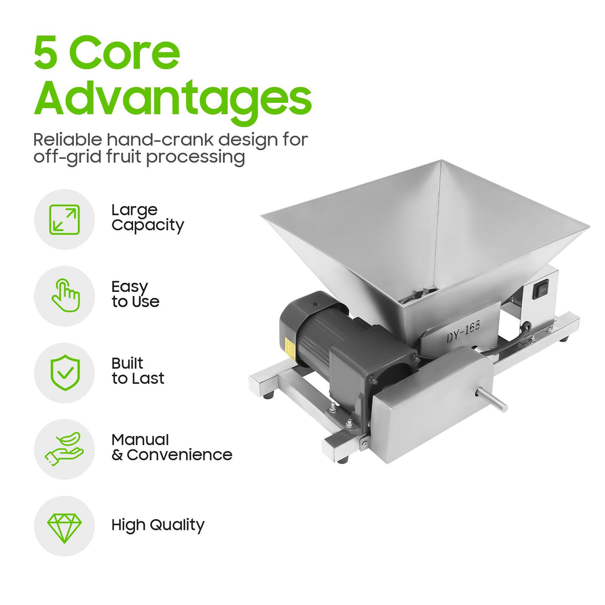 60W Stainless Steel Electric Fruit Crusher 1.06gal K43896