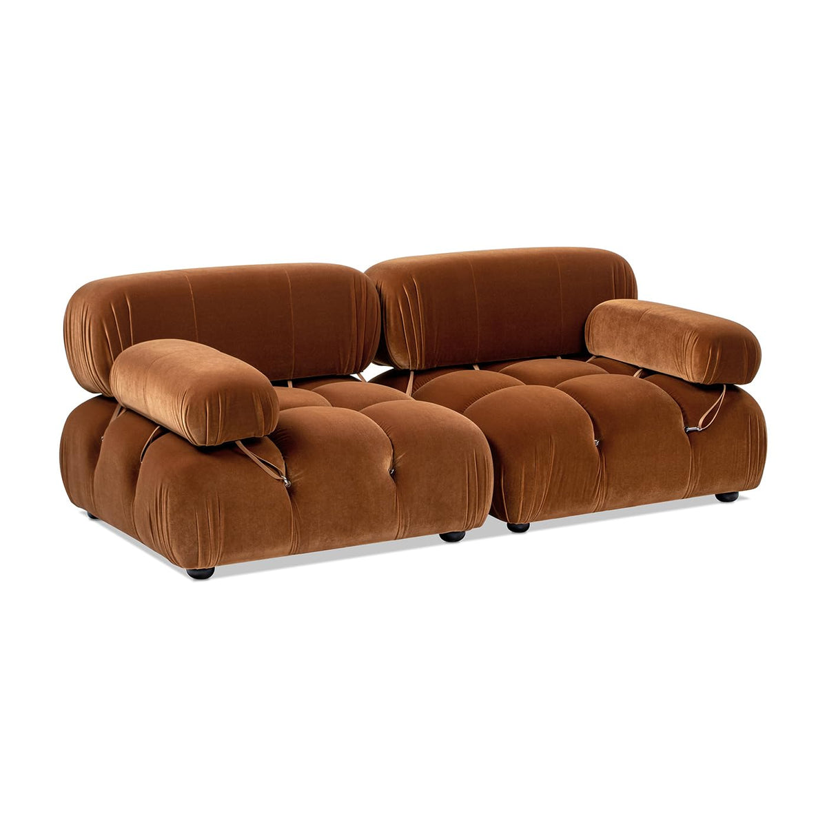 Burnt Orange Performance Velvet 2-Piece Loveseat Sofa N9618