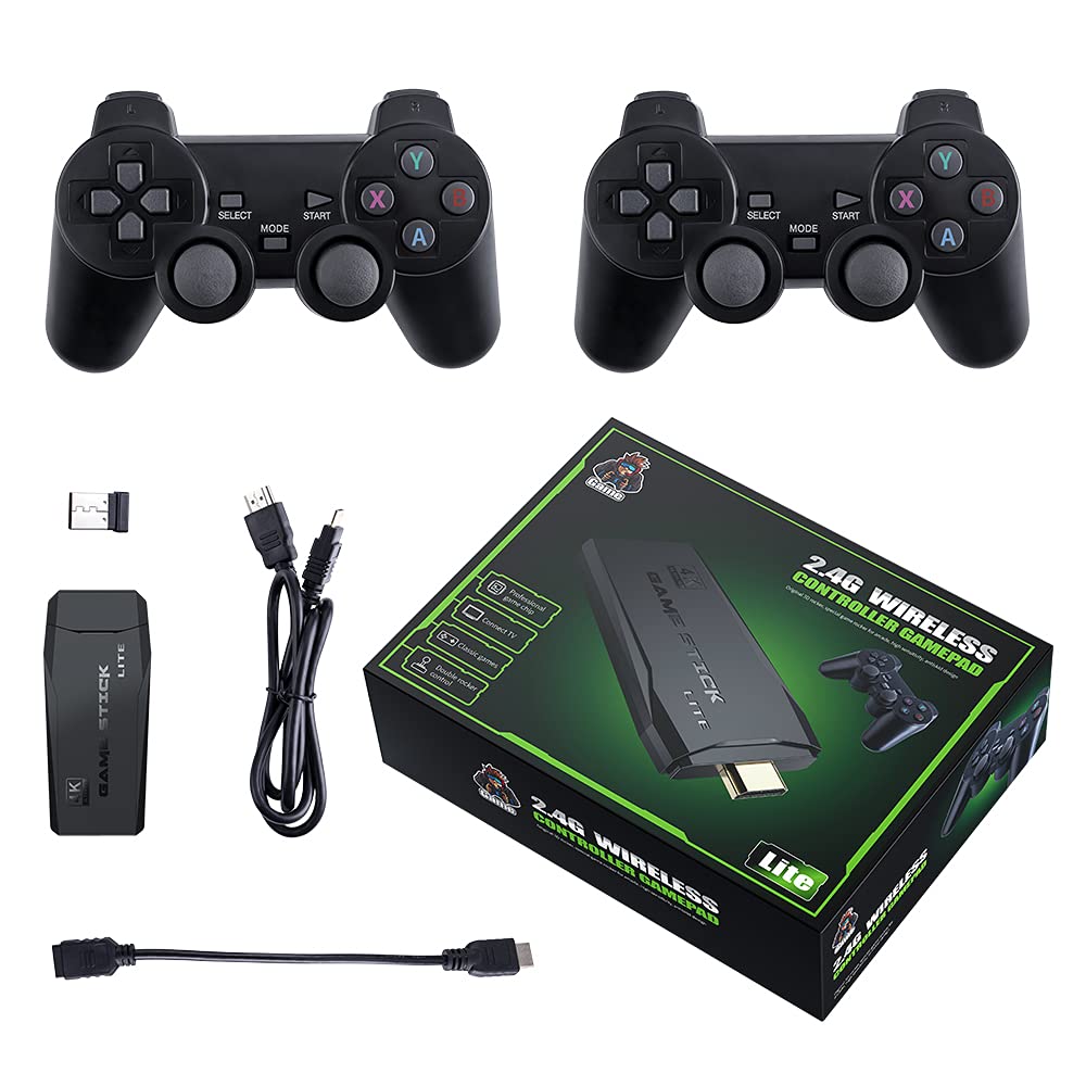 64G Wireless Game Stick 4K HDMI Game Console with 2.4G Wireless Controller X211