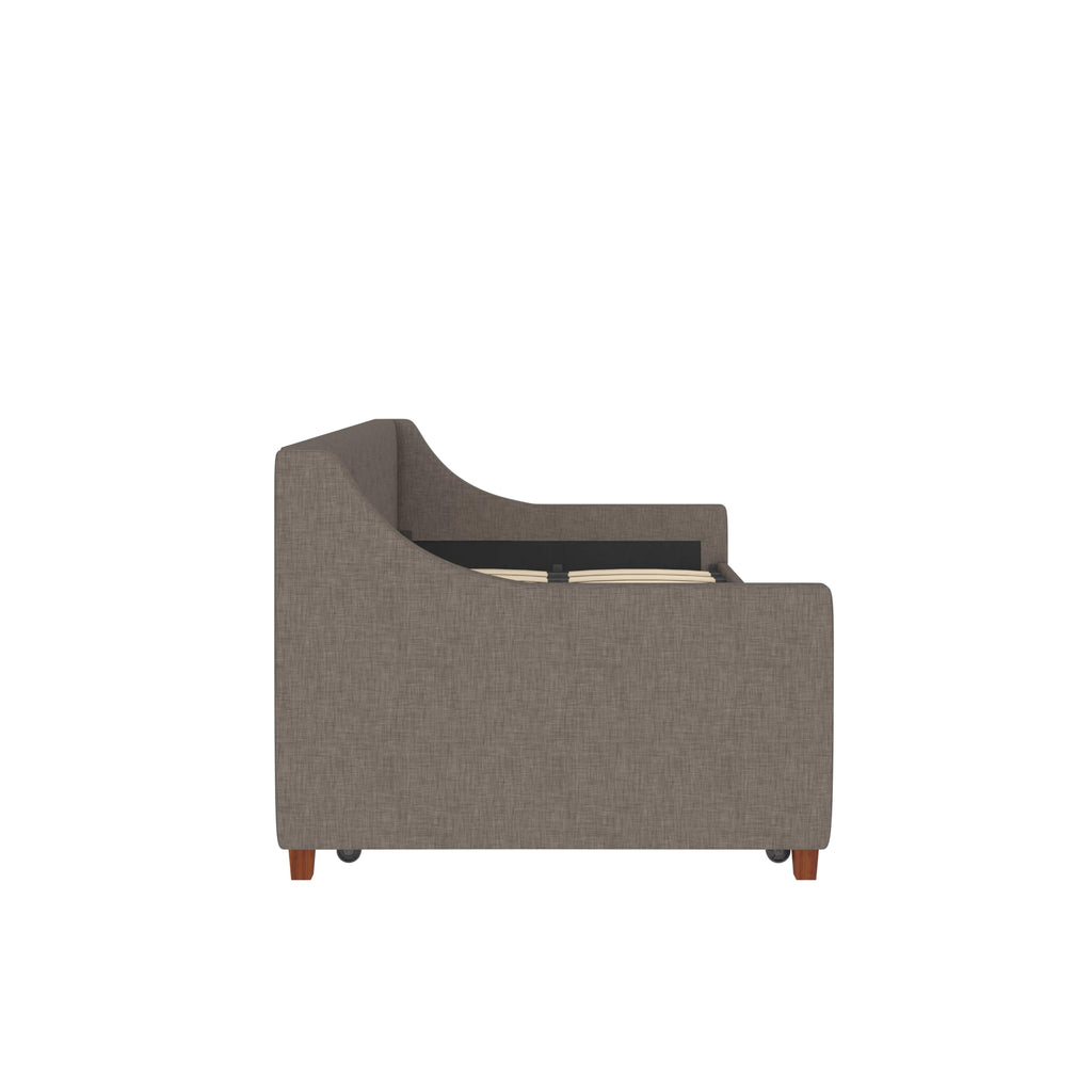 Grey Linen Twin over Twin Upholstered Daybed and Trundle N930982