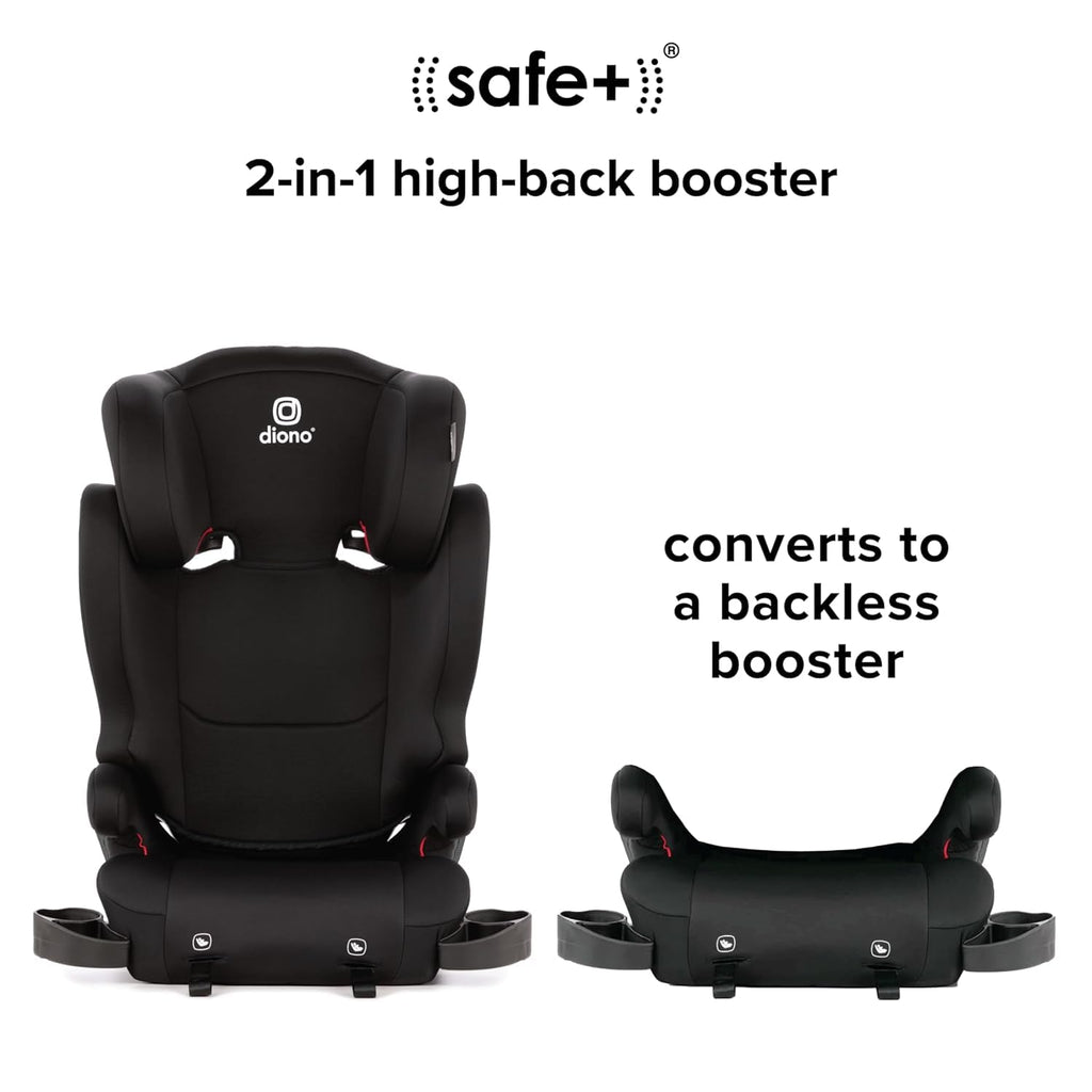2-in-1 Belt Positioning Booster Seat, High-Back to Backless, Black Q9916