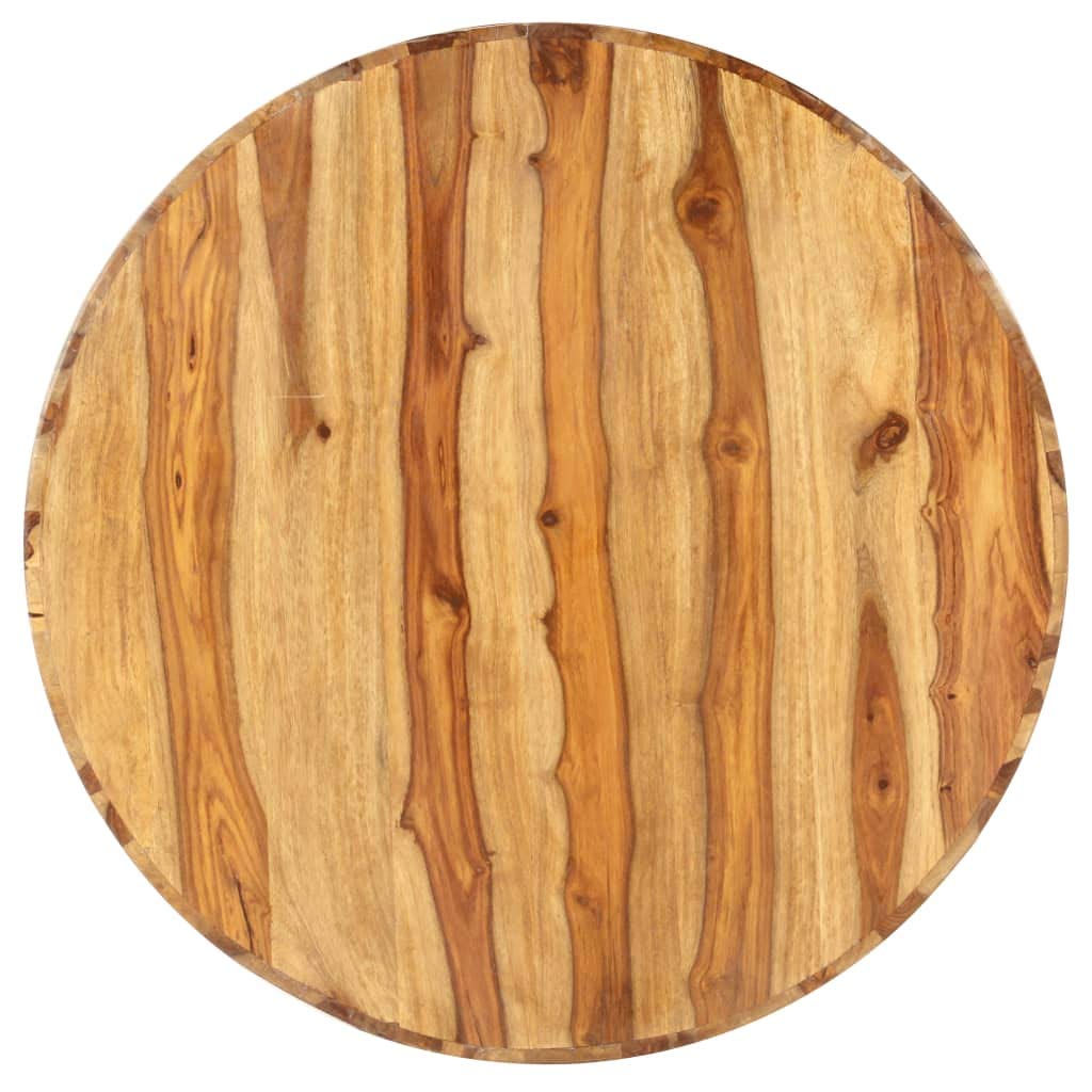 Sheesham Wood Round Coffee Table with Storage Shelf X350