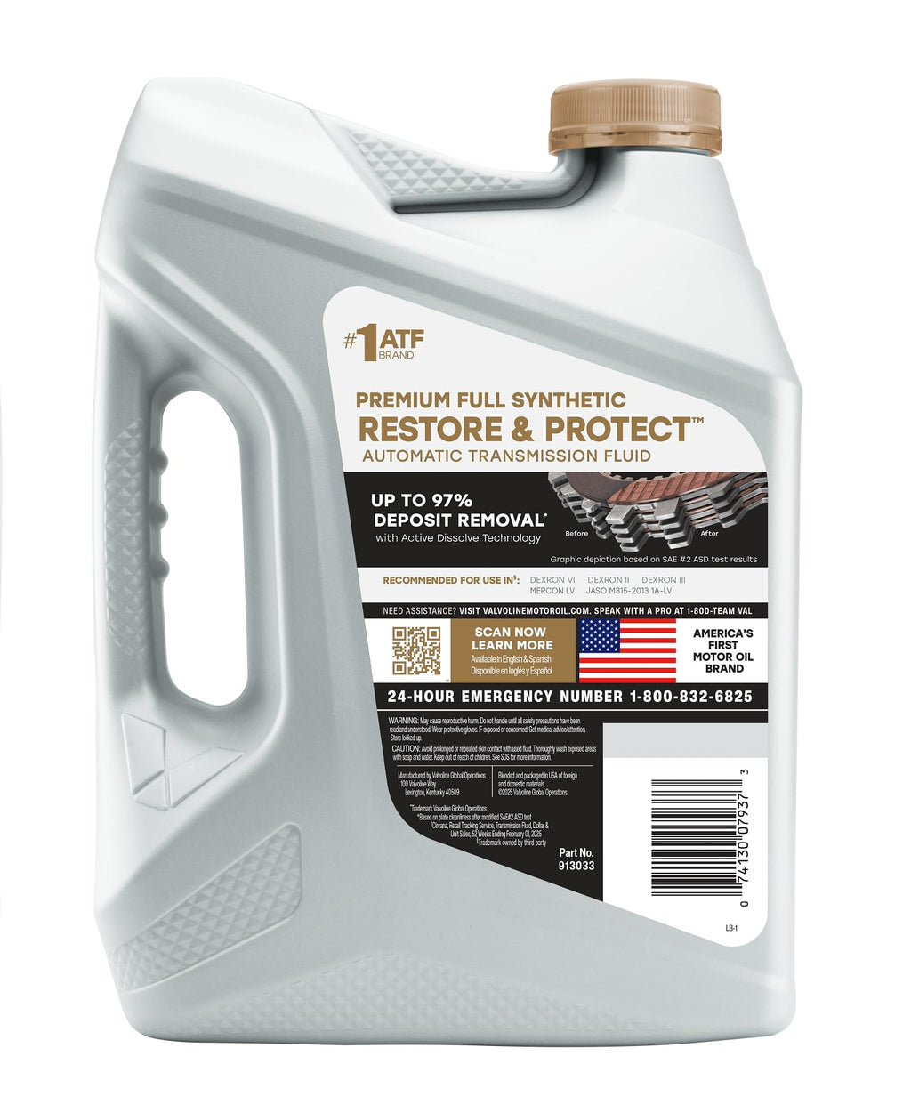 Full Synthetic Automatic Transmission Fluid 1 Gallon Case of 3 E1593