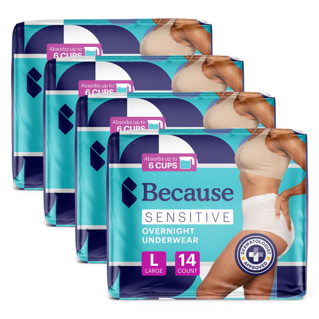 Adult Incontinence Underwear for Sensitive Skin, White Large, 56 Count T45638