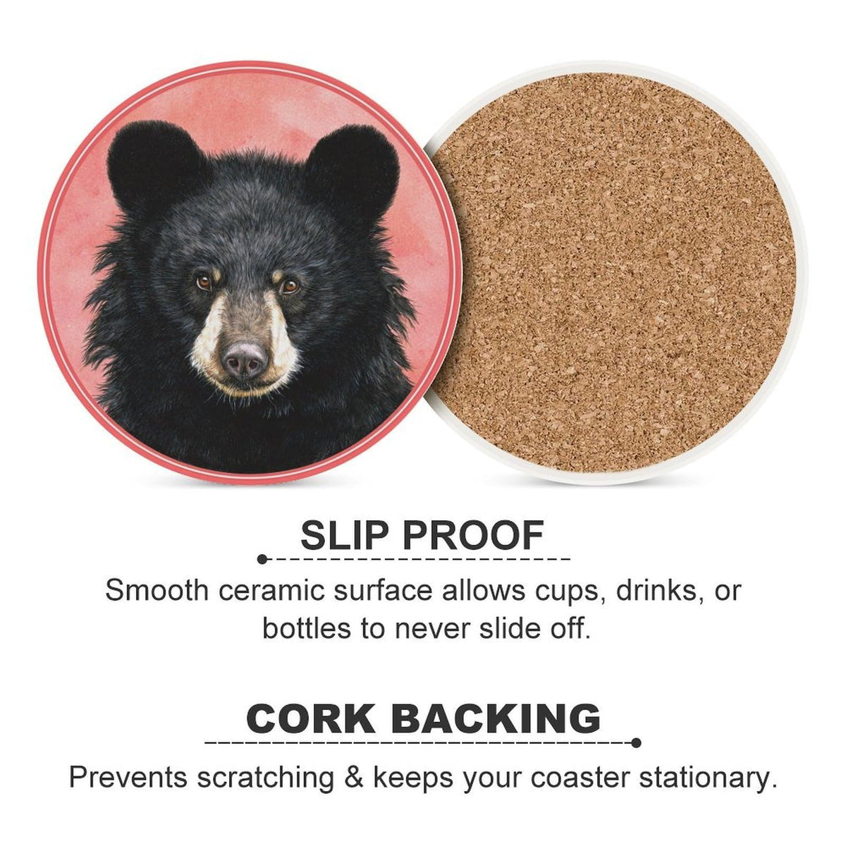 Black Bear Coasters Set of 4 E483638