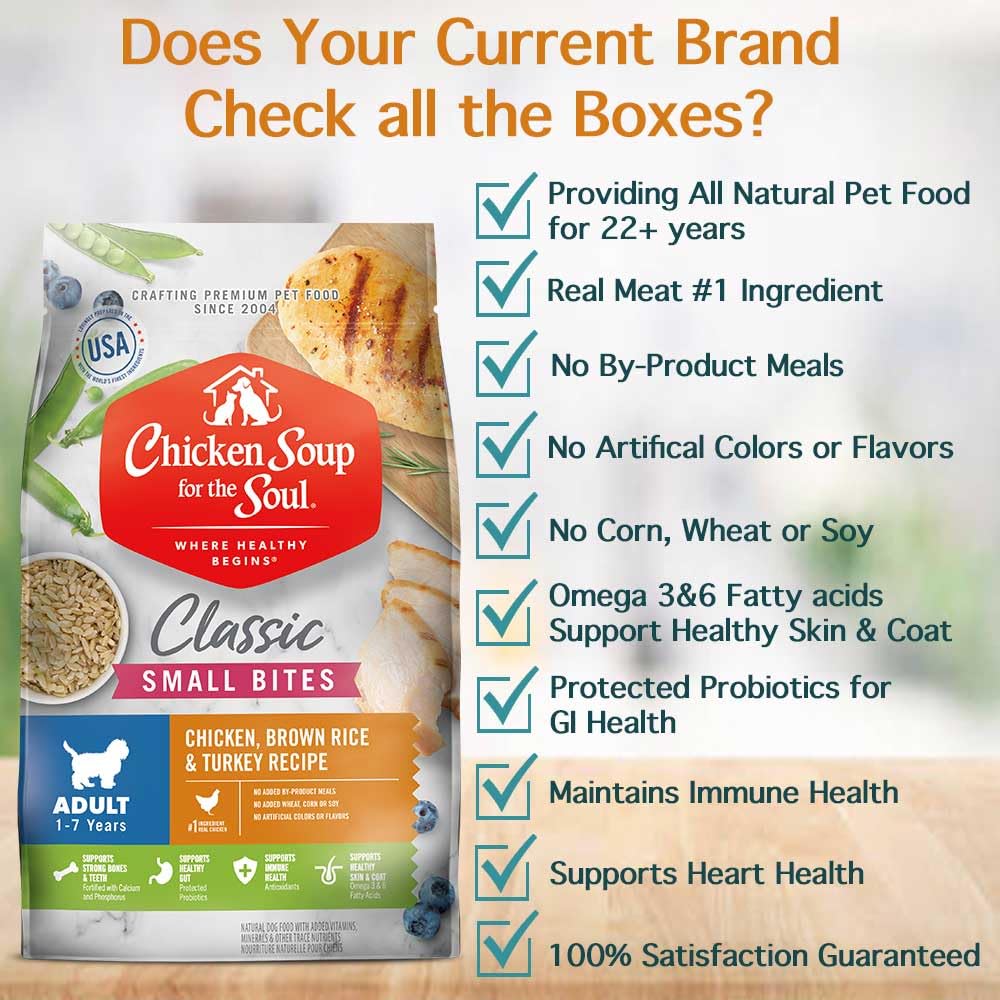 Natural Premium Small Bites Adult Dry Dog Food, Chicken, Brown Rice & Turkey 28lb S594