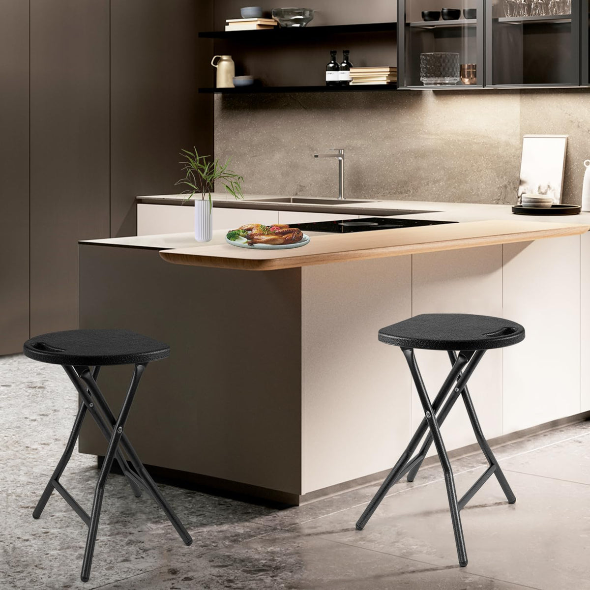 Black Folding Stool with Handle A996816