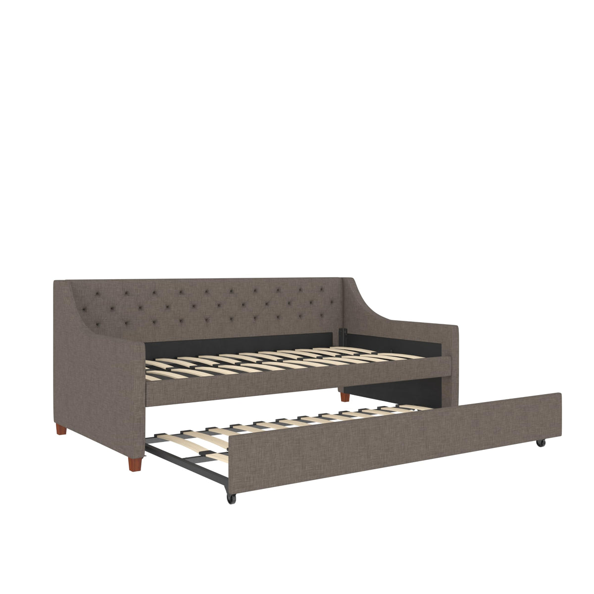 Grey Linen Twin over Twin Upholstered Daybed and Trundle N930982
